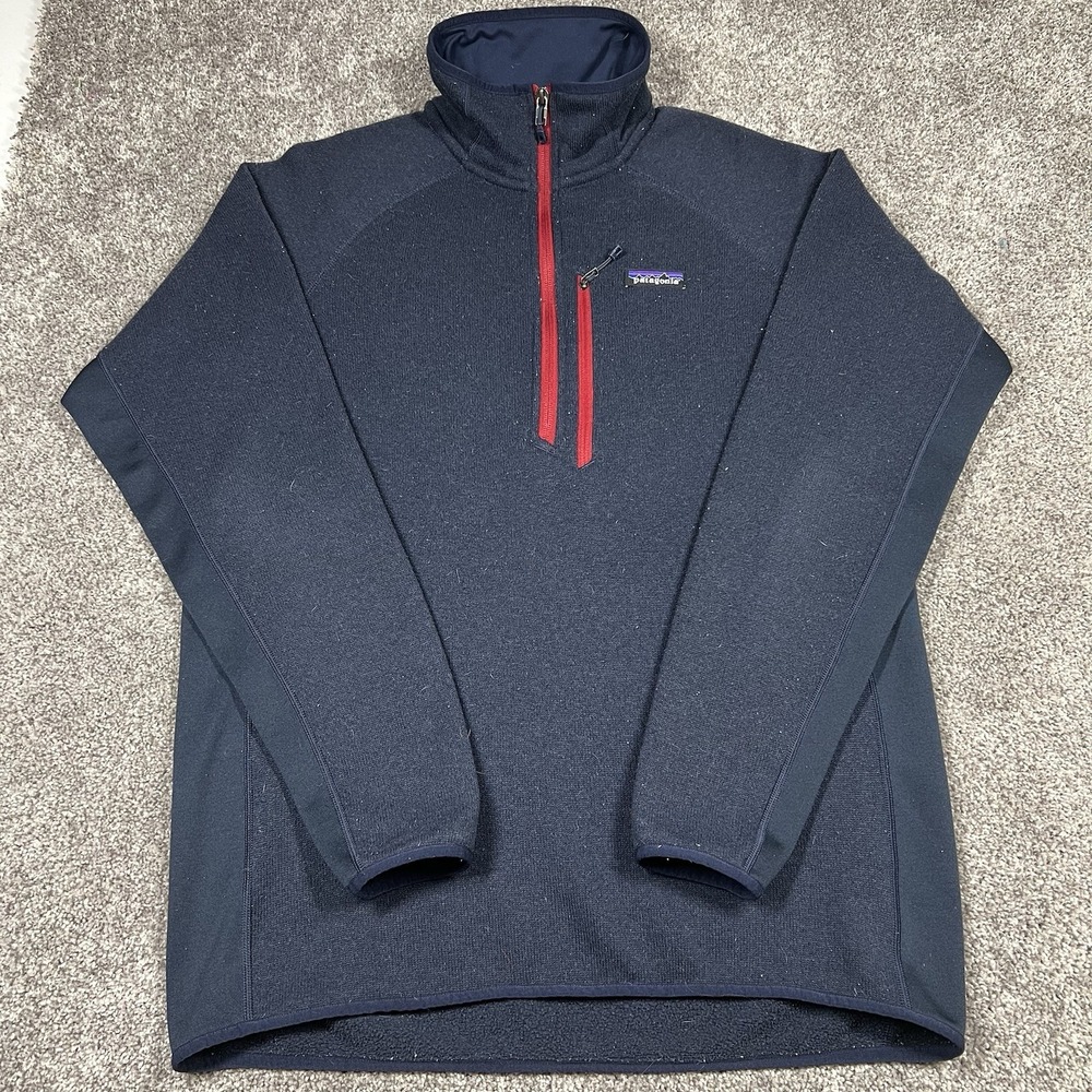 Patagonia Men's Performance Better Sweater Size Large Navy Blue 1/4 Quarter Zip